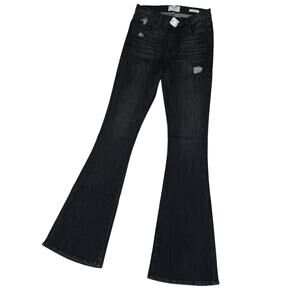 Frame Denim Le High Flare Jeans Women 29X36 Tall Black Super Flare High Rise